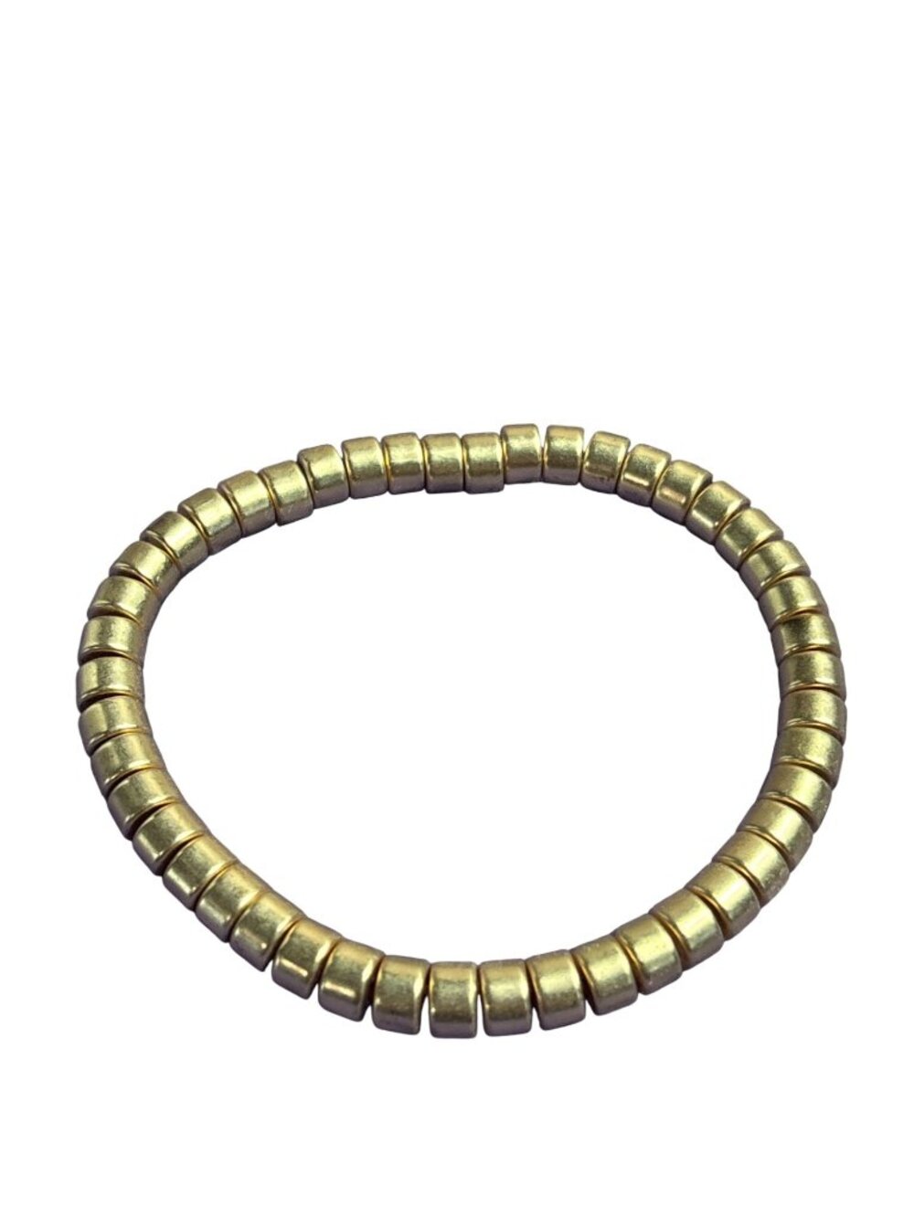 Goldtone Beaded Stretchy Bracelet 6.75 inches Unstretched